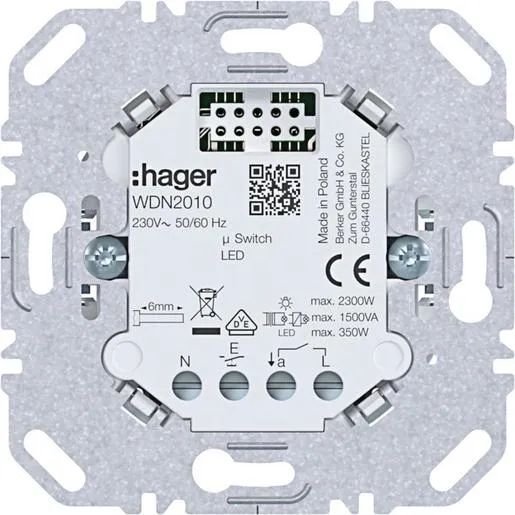 Hager UNIVERSAL SCHALTEINSATZ 1-FACH / HAGERS WDN2010 BERKER WDN2010