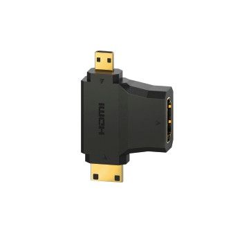 Hama HDMI™-Adapter, Typ-A-Kupplung - Typ C (Mini)-/D (Micro)-Stecker, vergoldet