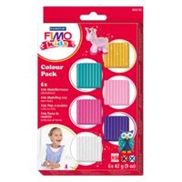 STAEDTLER FIMO 8032002 - Knetmasse - Gold - Lila - Pink - Türkis - Weiß - Kinder - 6 Farben - 110 °C - 42 g