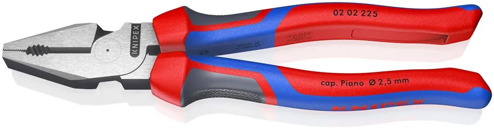 KNIPEX Kraft-Kombizange mit Comfort-Griffen schwarz atramentiert 225 mm