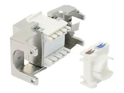 Intellinet Cat8.1 40G Shielded Toolless Keystone Jack, For Easy and Quick Snap-in Deployment, Ideal for Data Centers, STP, for Solid & Stranded Wire, Gold-plated Contacts, Metal Housing - Netzwerkanschluss - RJ-45 (W)