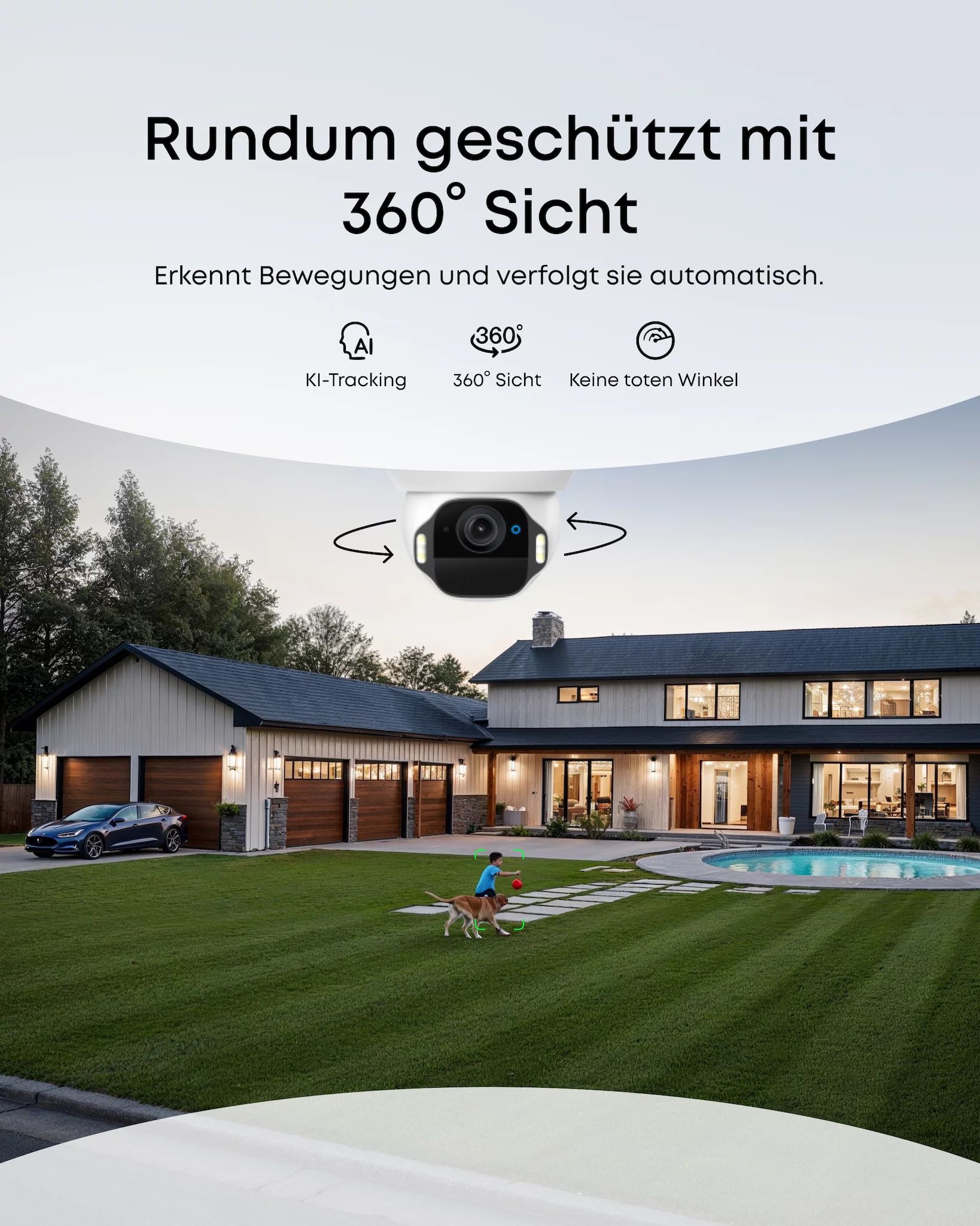 eufy SoloCam E42 - Netzwerk-Überwachungskamera - schwenken / neigen - Drehplattform - Außenbereich -