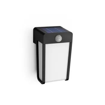 Philips LED-Wandlicht Outdoor Solar "Shroud" 2,3W, 2700K, 2er-Pack, matt, schwarz