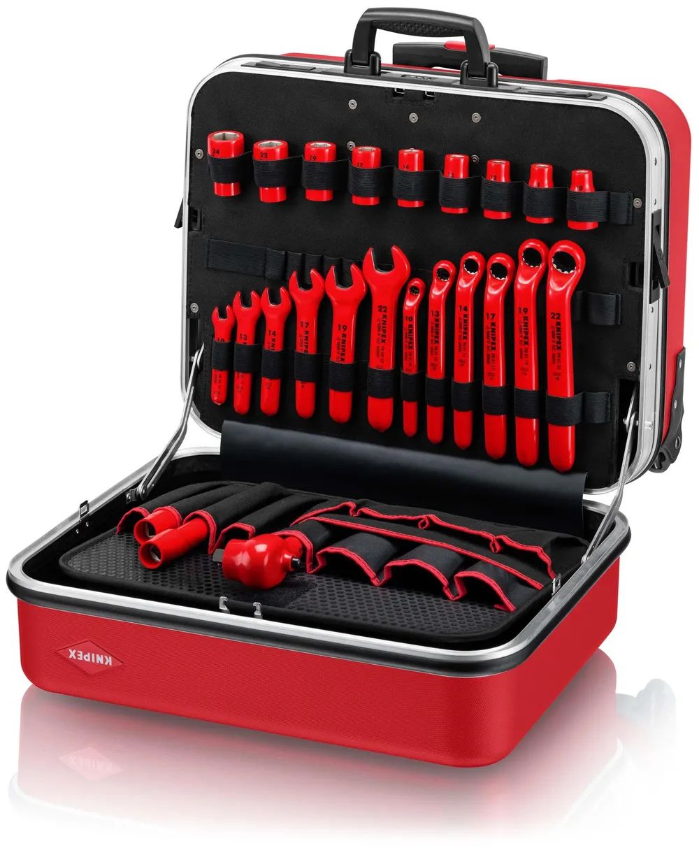 KNIPEX Werkzeugkoffer "BIG Twin Move RED" Elektro Kompetenz 42-teilig 290 mm