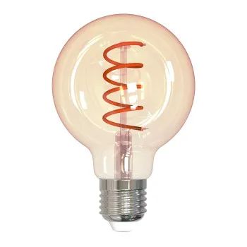 Hama LED-Filamentlampe, E27, Globe G80, amber, klar, extra Warmweiß, dimmbar