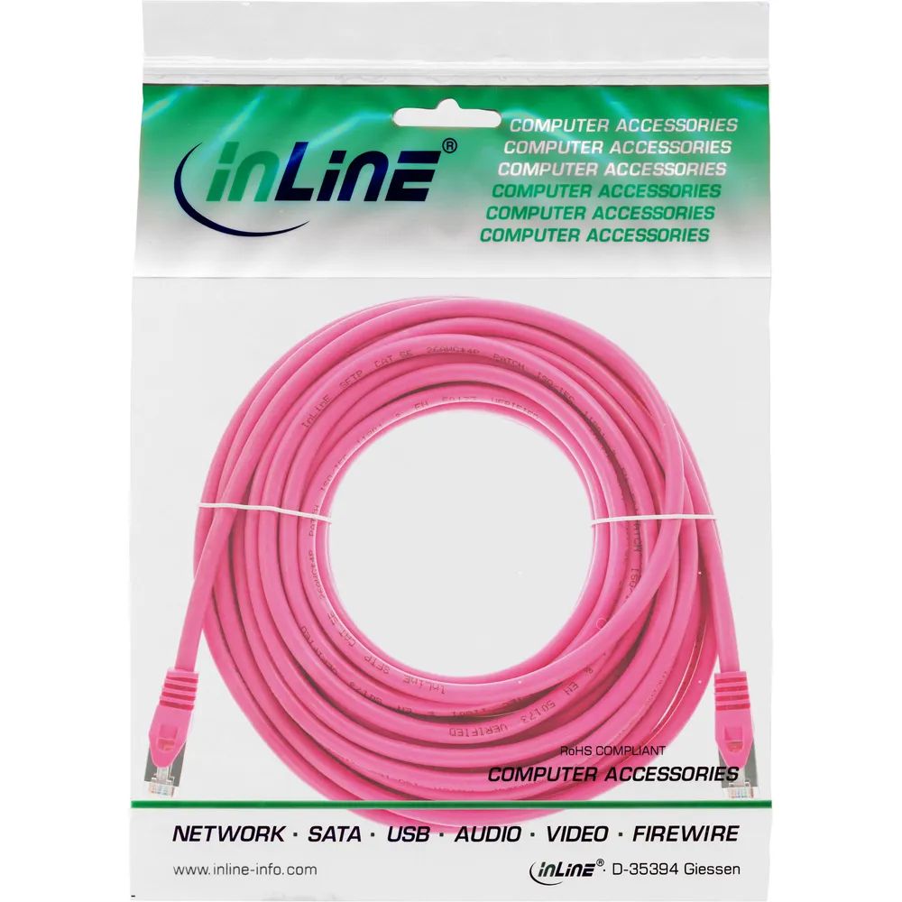 InLine Patchkabel - SF/UTP - Cat.5e - pink - 20m