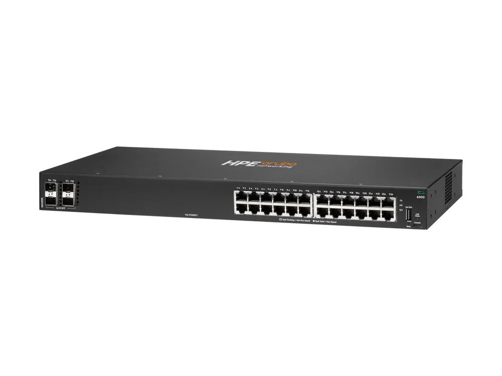 HPE Networking CX 6000 24p 10M/100M/1G 4p SFP 1G Switch EU en - Switch - 1 Gbps