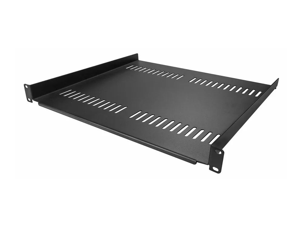 StarTech.com 2er-Pack 1HE 19 Zoll Serverrack Fachboden/Ablage, 40cm Tief - Rack - Regal - Schwarz - 1U - 48.3 cm (19")