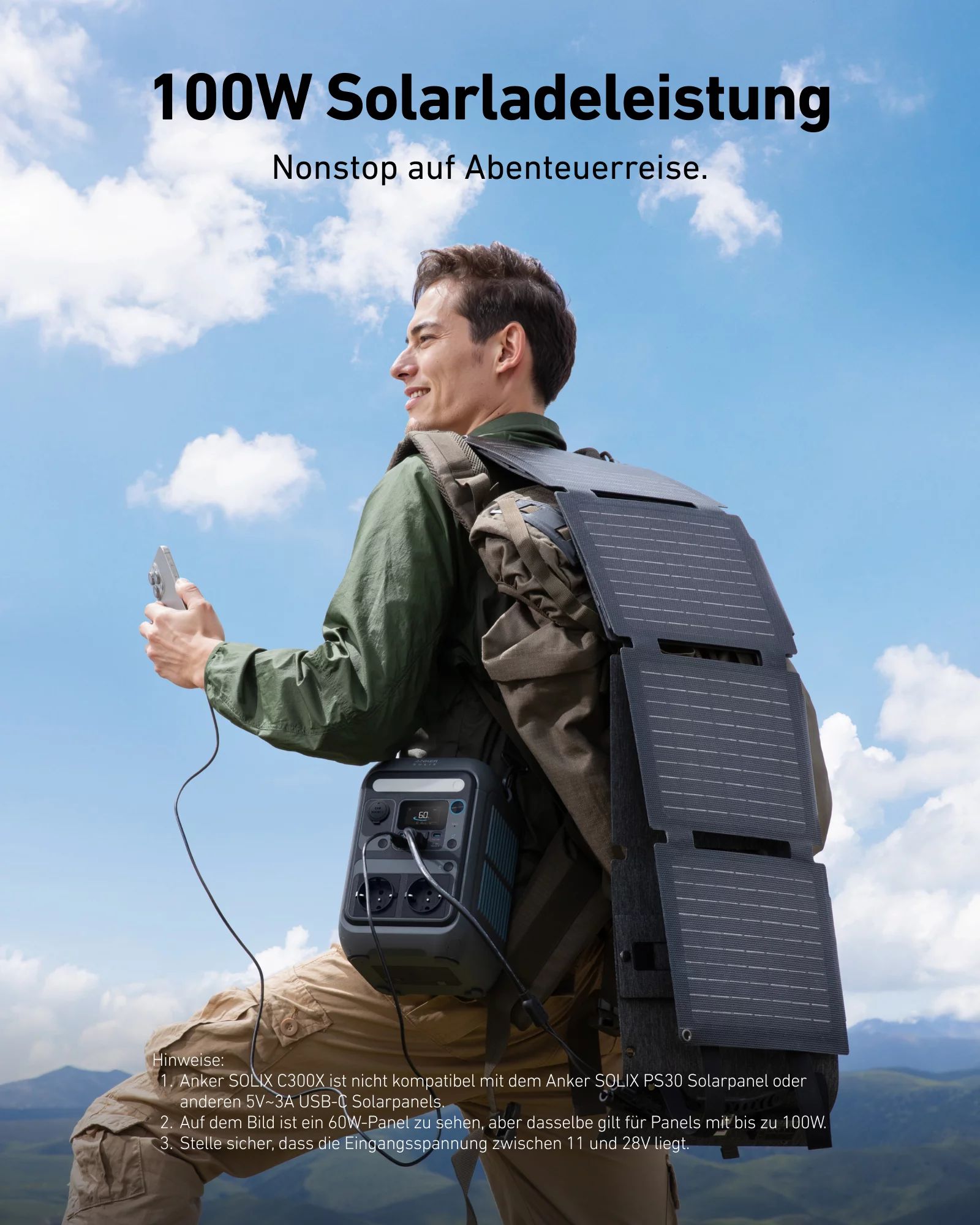 Anker Innovations SOLIX C300X DC+ PS60 Faltbares Solarpanel