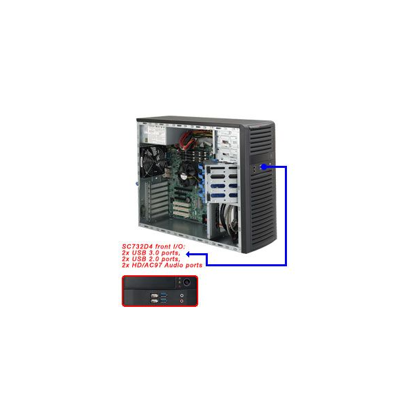 Supermicro SC732 D4-668B - Mid tower - E-ATX 668 Watt