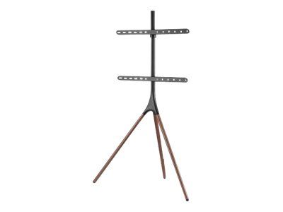 Manhattan TV & Monitor Mount, Tripod Floor Stand, 1 screen, Screen Sizes: 37-65", Black, VESA 200x200 to 600x400mm, Max 32kg, LFD, Lifetime Warranty - Aufstellung - Stativ - für Flachbildschirm - tragbar - Aluminium, Stahl, Walnussholz, Gummifüße - S