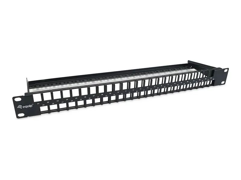 Equip Patch Panel - Rack montierbar - RAL 9005, Schwarz - 1U - 48.3 cm (19")
