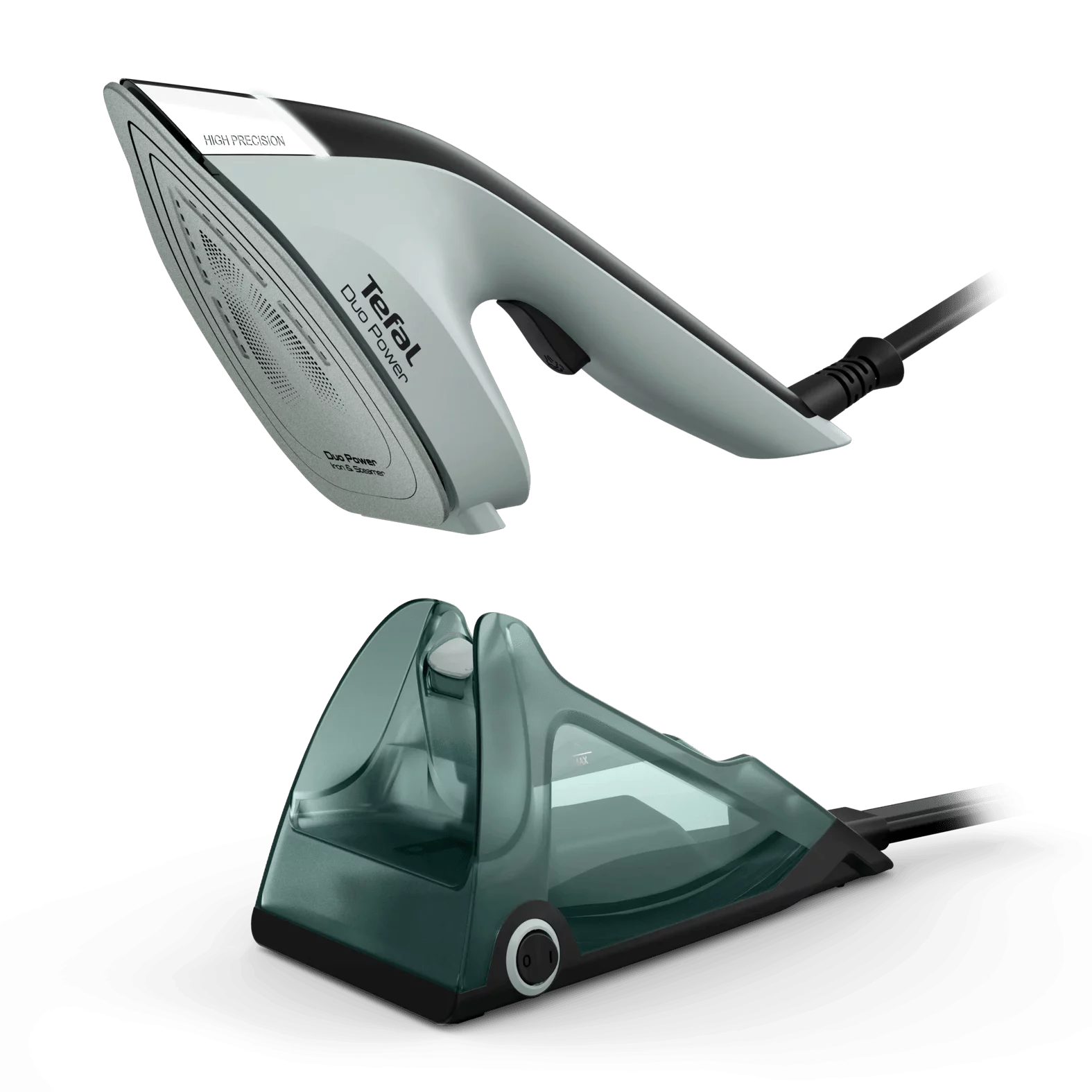 Tefal JF4031 Dampfbügeleisen und Dampfglätter DUO POWER - Eukalyptus & Schwarz