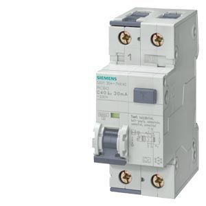 SIEMENS EP FI/LS-Schalter, 10 kA, 1P+N, Typ A, kurzzeitverzögert G, 30 mA, B-Char, In: 10 A