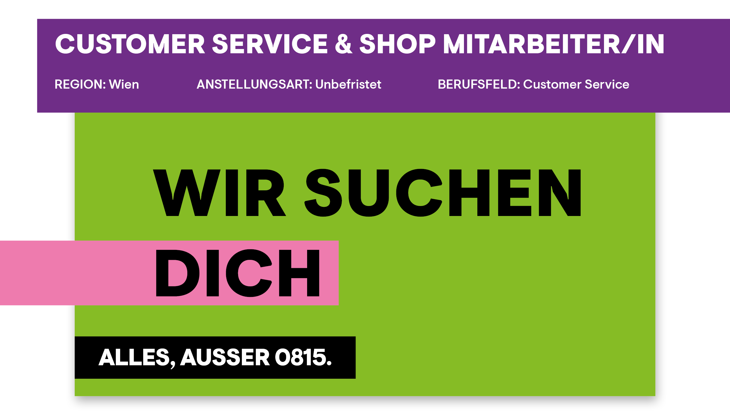 Job Anzeige - Customer Service