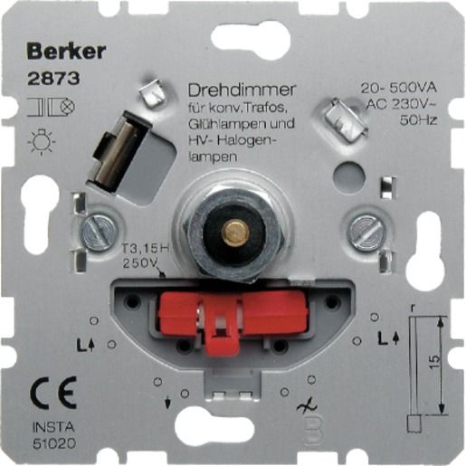 Berker DREHDIMMER HV 20-500W/VA / BERKER 2873 3-100W LED 2873