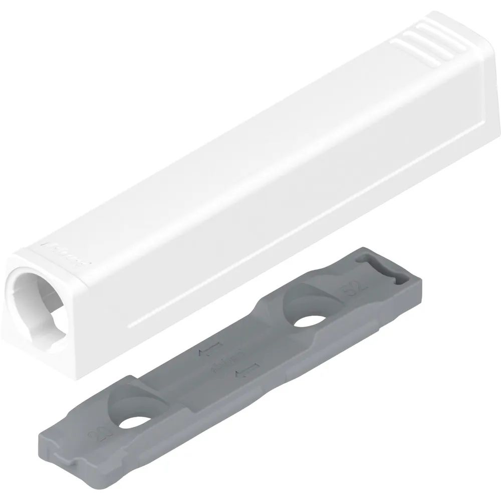 BLUM TIP-ON gerade Adapterplatte 956A1201, Langversion, seidenweiß