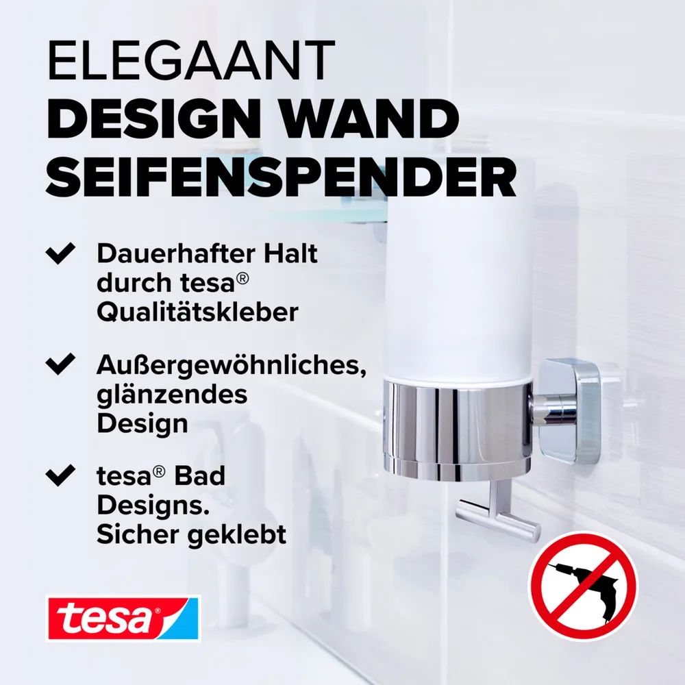 tesa® ELEGAANT Seifenspender,  verchromt