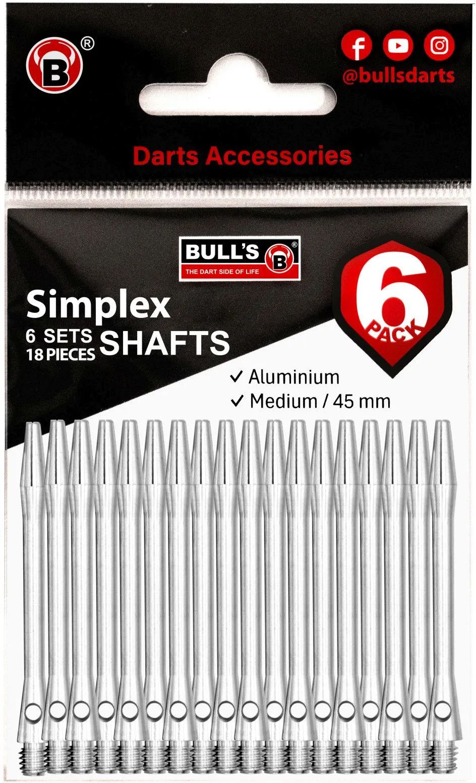 Embassy Sporthandel GmbH BULL'S 6P-Simplex Shaft m silber (Alu)