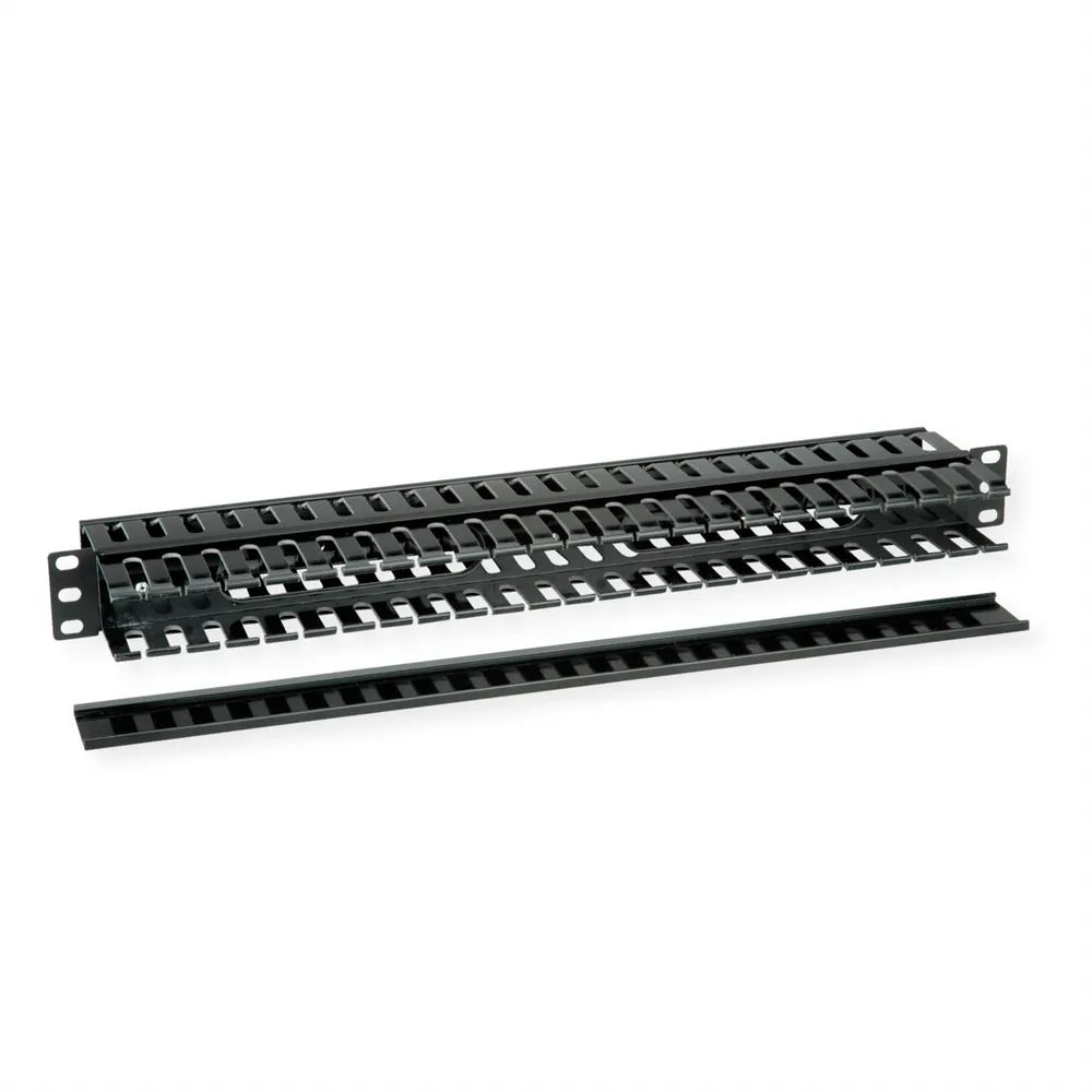 VALUE 19-Zoll-Frontplatte 1 HE, beidseitig mit Kabelkanal, schwarz