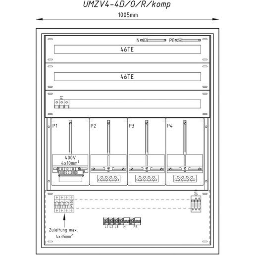 Mehler UP VERTEILER TEILBESTÜCKT / MEHLER UMZV 4-4D/O/R/KOMP UMZV4-4D/O/R/KOMP