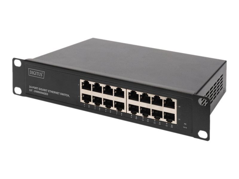 DIGITUS 16-Port Gigabit Switch, 10 Zoll, Unmanaged