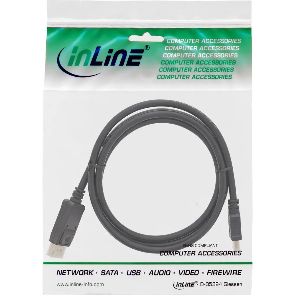 InLine DisplayPort zu HDMI Konverter Kabel - 4K/30Hz - schwarz - 2m