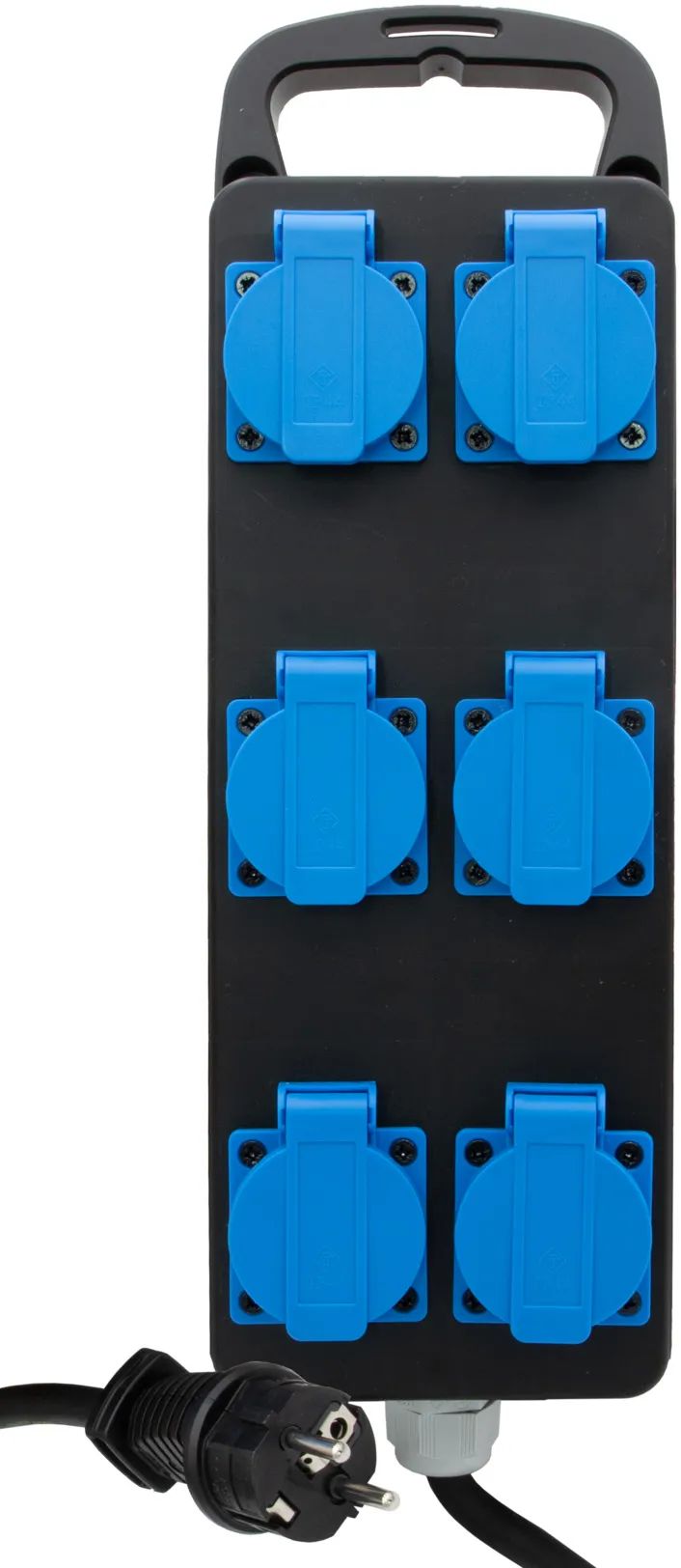 Brennenstuhl Portabler Stromverteiler BSV P Typ F 230V/16A, 6x Schutzkontakt-Steckdosen, Schutzkontakt-Stecker Typ F, 5m H07RN-F 3G2.5 schwarz