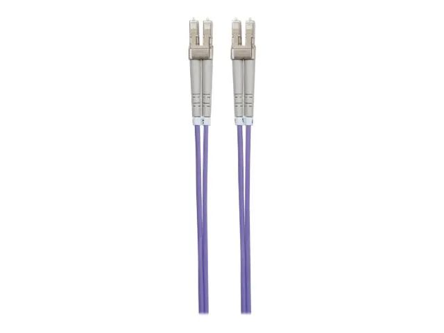 Intellinet Fiber Optic Patch Cable, OM4, LC/LC, 5m, Violet, Duplex, Multimode, 50/125 µm, LSZH, Fibre, Lifetime Warranty, Polybag - Patch-Kabel - LC Multi-Mode (M)