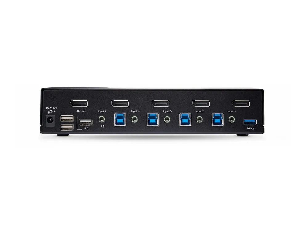StarTech.com 4-Port DisplayPort 1.4 KVM Switch, 8K 60Hz / 4K 144Hz, 2x USB 3.0 Ports, 4x USB 2.0 Ports, Hotkey Switching, TAA Compliant (D86A2-4-PORT-8K-KVM)
