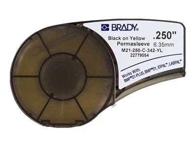 Brady Corporation Brady PermaSleeve Wire Marking B-342 - Polyolefin - matt - Schwarz auf Gelb - Rolle (1,1 cm x 2,1 m)