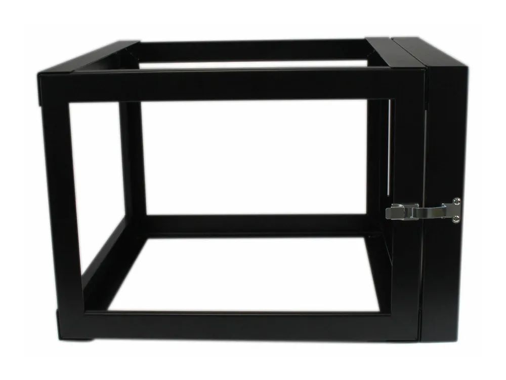 StarTech.com RK619WALLOH Serverschrank (6HE, zur Wandmontage, mit Scharnier, 56cm tief, open frame, 4 Post, Netzwerkschrank) - Schrank - geeignet für Wandmontage - Schwarz - 6U - 55.9 cm (22")