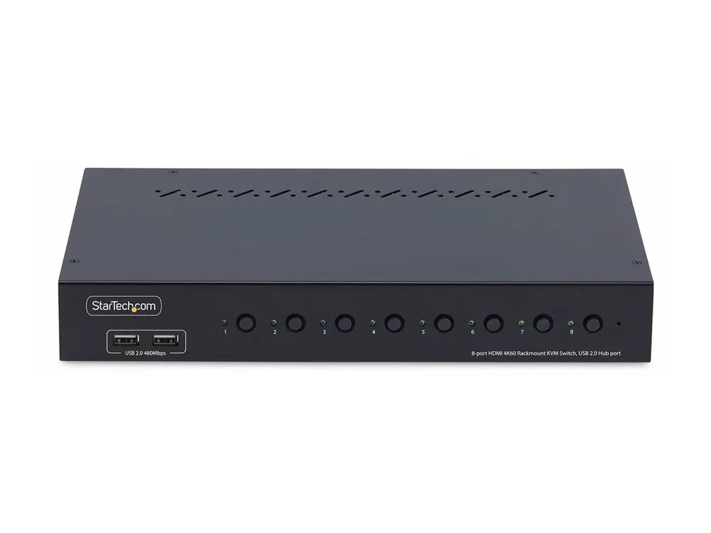 StarTech.com 8-Port HDMI KVM Switch w/1U Rack Mount Kit, 4K 60Hz