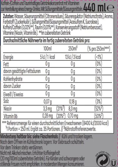 SodaStream drink mix Energy Zuckerfrei 440ml