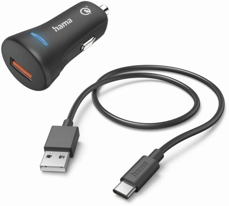 Hama KFZ-Ladegerät 201615 Kfz-Ladeset,USB-C,QC3.0,19,5W