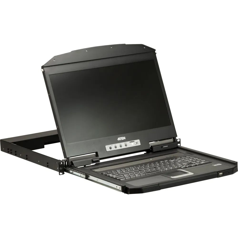 ATEN Single Rail WideScreen 18.5i Full HD Short Depth LCD Console with USB Peripheral - KVM-Umschalter