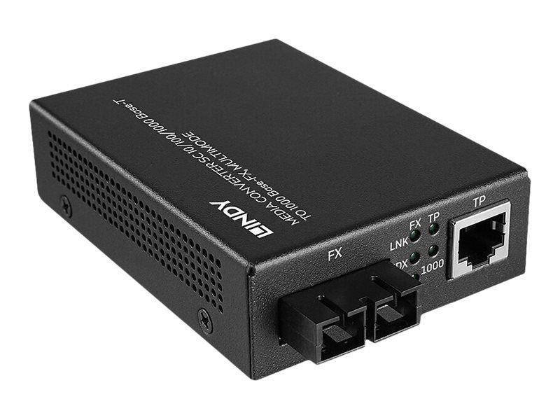 Lindy Medienkonverter - 100Mb LAN, GigE (optisch)