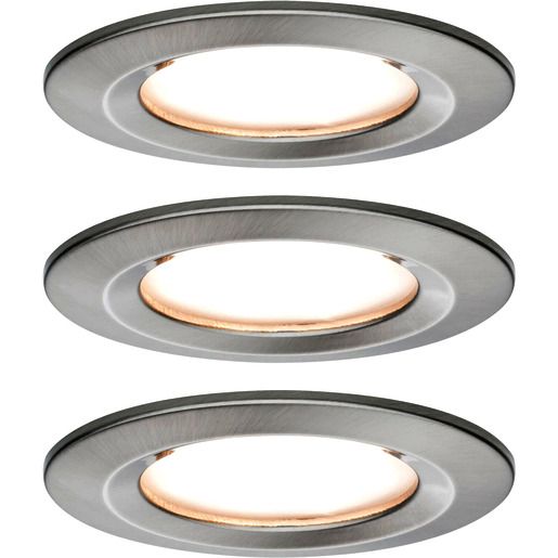 Paulmann EINBAUSP.SET RUND STARR 3X6W / PAULMA NOVA COIN LED EISEN 93458