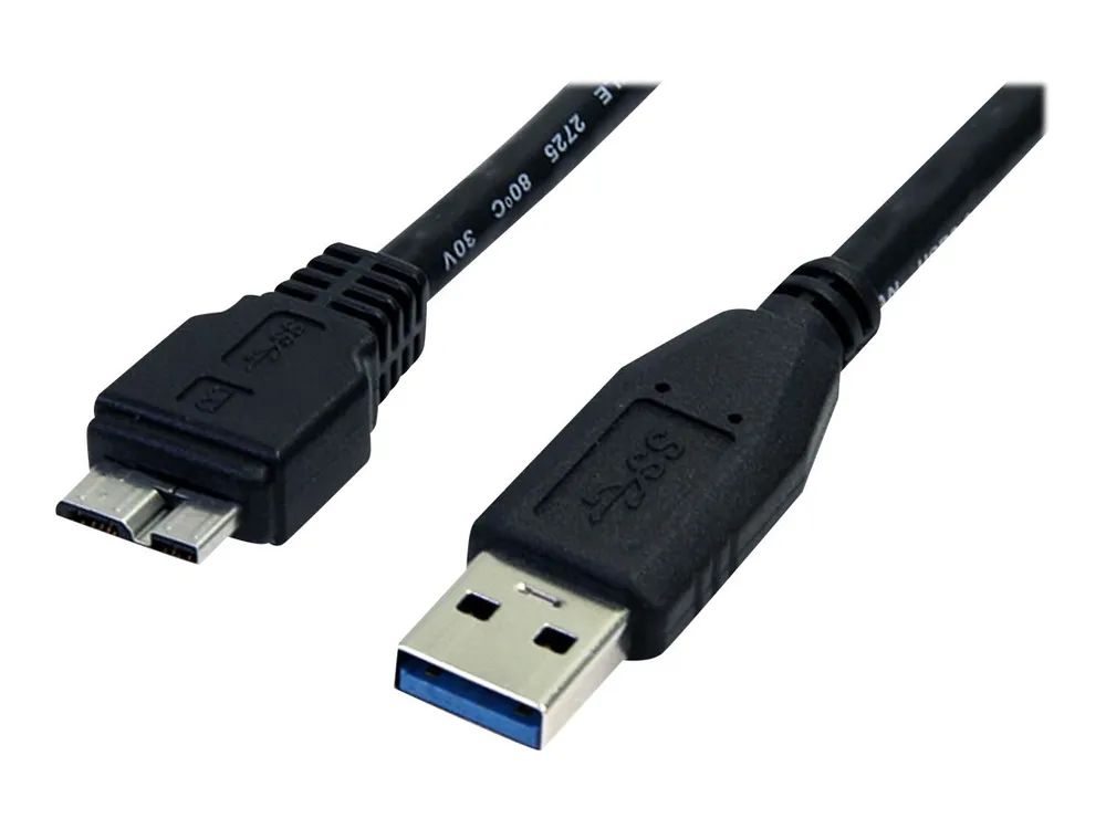StarTech.com 0,5m USB 3.0 A auf Micro B Kabel - St/St - Schwarz - 50cm SuperSpeed USB 3.0 Anschlusskabel - Stecker / Stecker - USB-Kabel - Micro-USB Typ B (M)