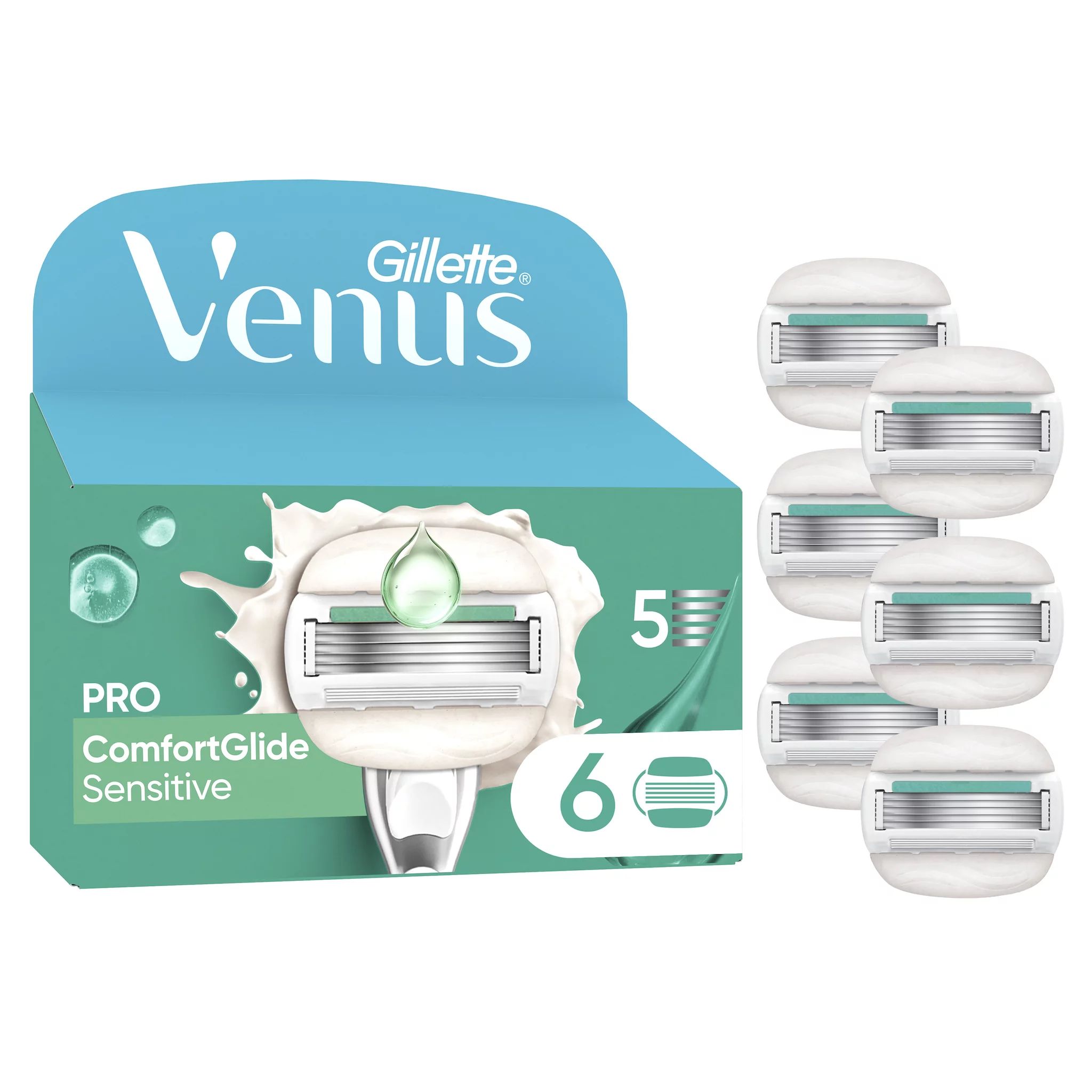 Gillette Venus Pro Comfortglide Sensitive Systemklingen 6er
