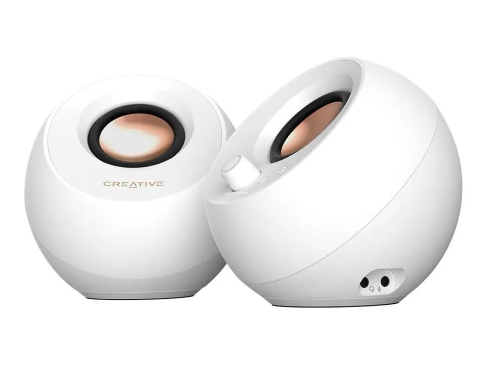Creative Labs Creative Pebble Pro - Lautsprecher - für PC - 2.0-Kanal - kabellos - Bluetooth - USB - 30 Watt (Gesamt) weiß