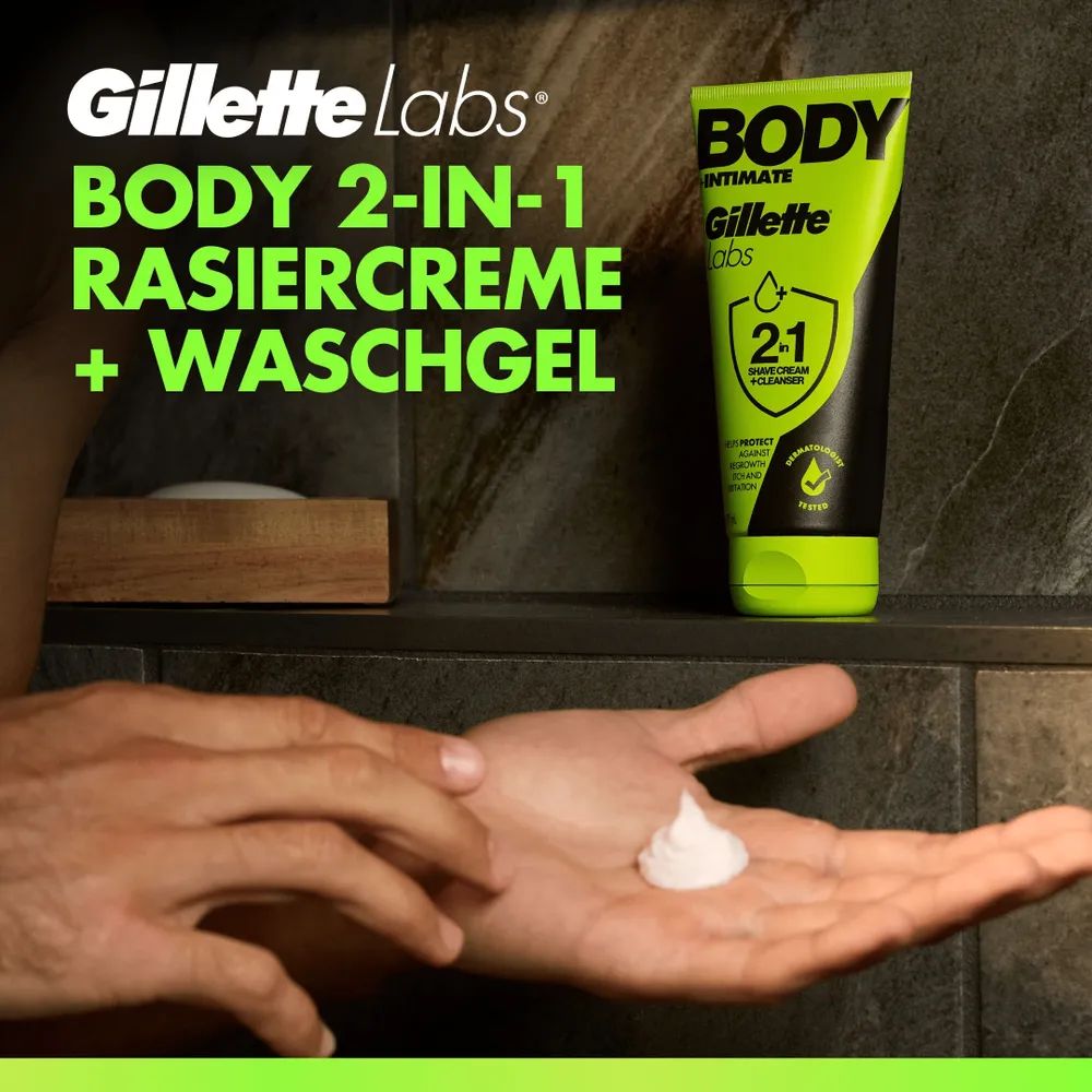 Gillette Labs Body Geschenkset Rasierapparat mit 2 Klingen + Gillette Labs Body + Intimate Reinigung