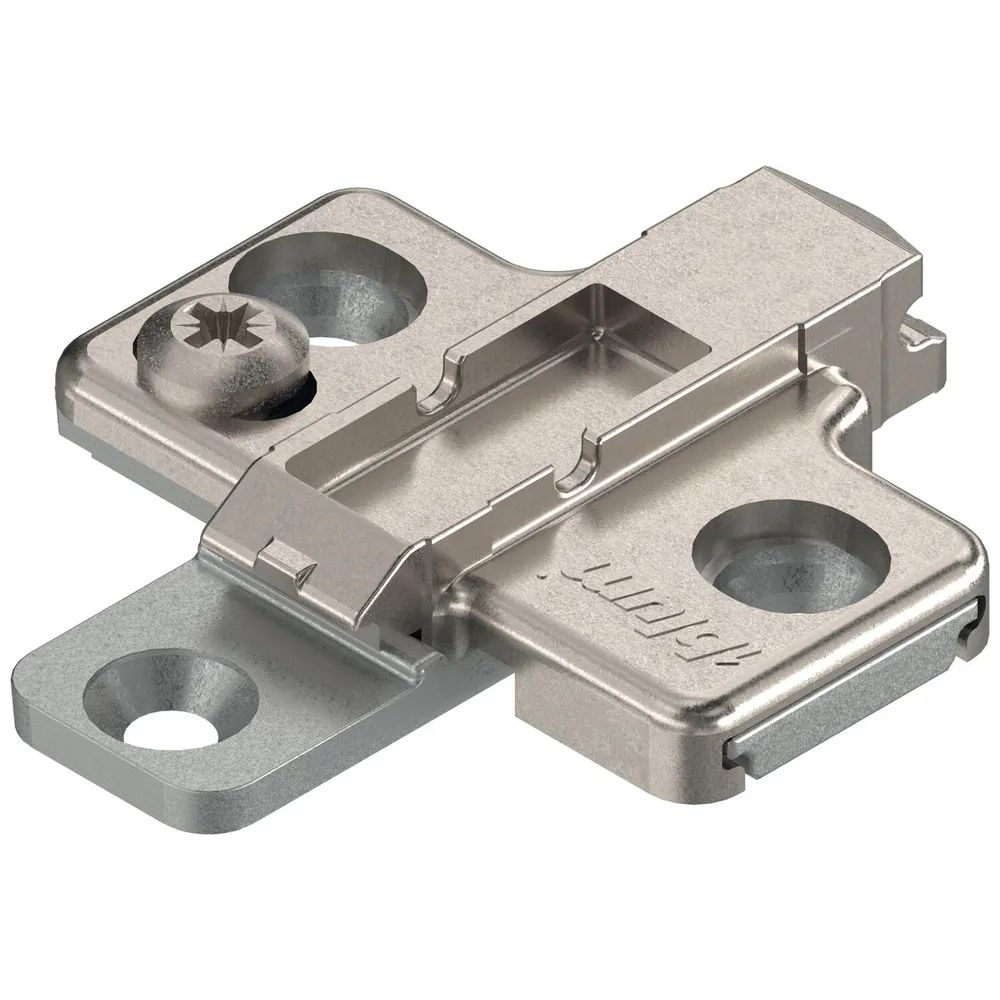 BLUM CLIP Kreuzmontageplatte, Zink, Systemschrauben Distanz 0 mm