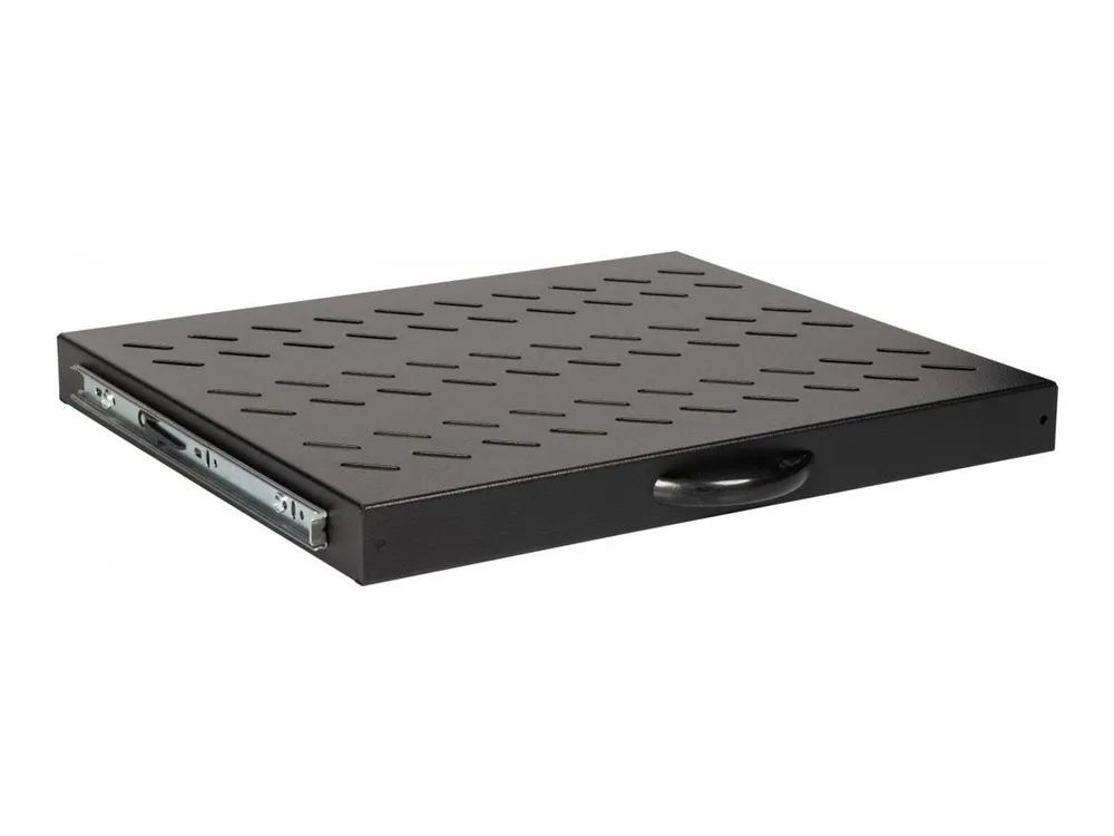Equip EZVS-19-1-60-B - Rack-Schieberegal - 600 mm tief - Schrankmontage - Schwarz - 1U - 48.3 cm (19")