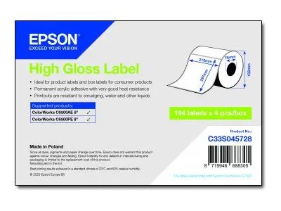 Epson Hochglänzend - permanenter Acrylklebstoff - mikroporös - weiß - A4 (210 x 297 mm)