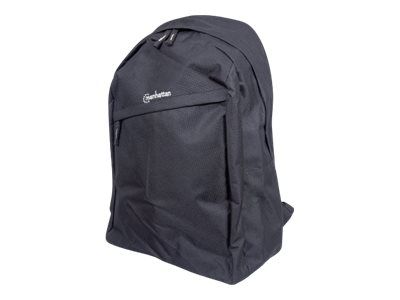 Manhattan Knappack Backpack 15.6", Black, LOW COST, Lightweight, Internal Laptop Sleeve, Accessories Pocket, Padded Adjustable Shoulder Straps, Water Bottle Holder, Three Year Warranty - Notebook-Rucksack - 39.6 cm (15.6")