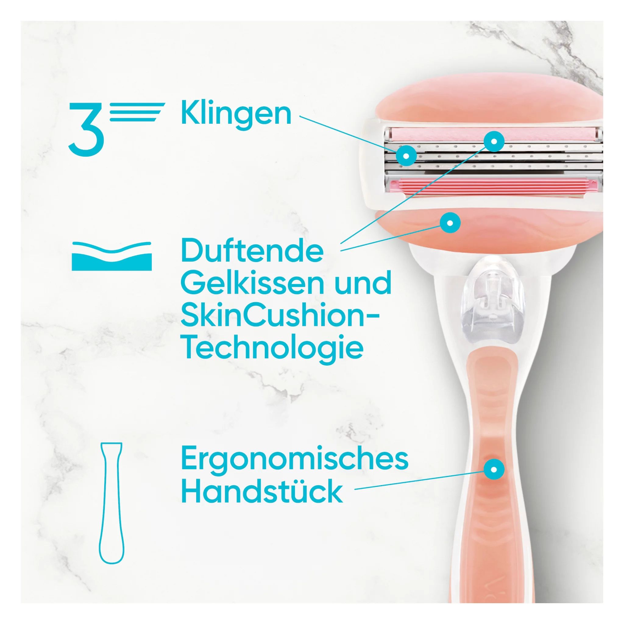 Gillette Venus Comfortglide Spa Breeze Systemklingen 6er + Handstück