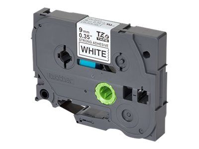 Brother TZe-S221 - Extra starker Klebstoff - Schwarz auf Weiß - Rolle (0,9 cm x 8 m)