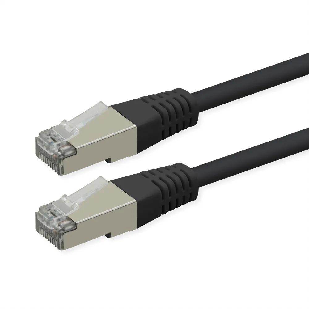 ROLINE Patchkabel Cat.6 (Class E), PoE, S/FTP (PiMF), schwarz, 0,3 m