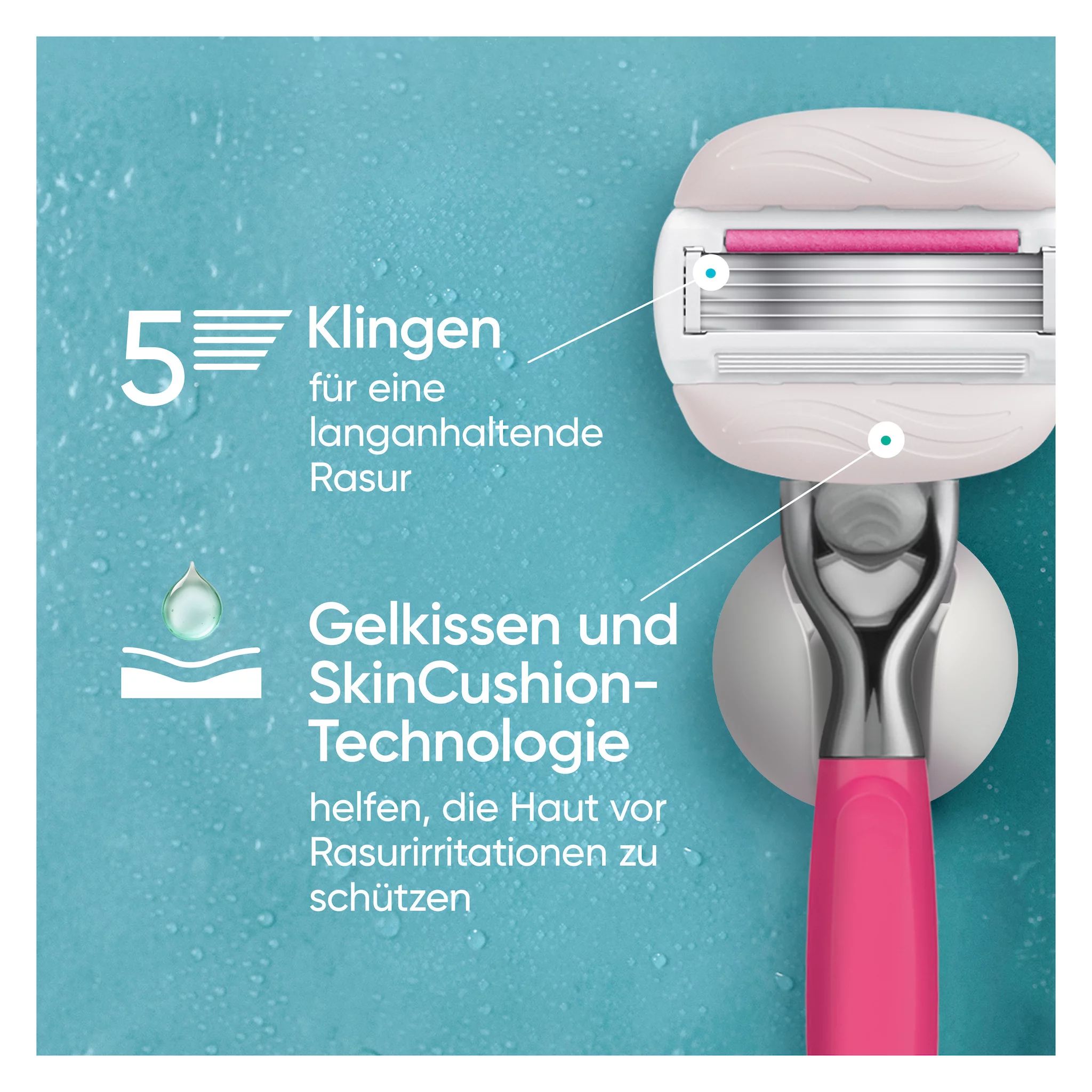 Gillette Venus Pro Comfortglide Tropical Rasierapparat 3 Klingen+Duschhänger